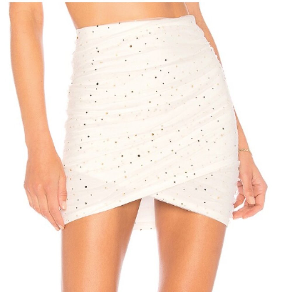 h:ours White & Gold Skirt